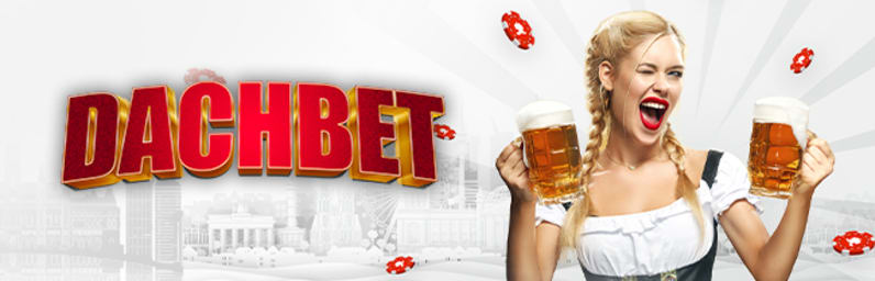 Dachbet Casino Werbebanner mit Bier-Motiv