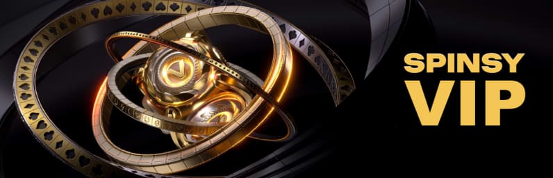 Interfaz de la app Spinsy mostrando el programa VIP y juegos destacados