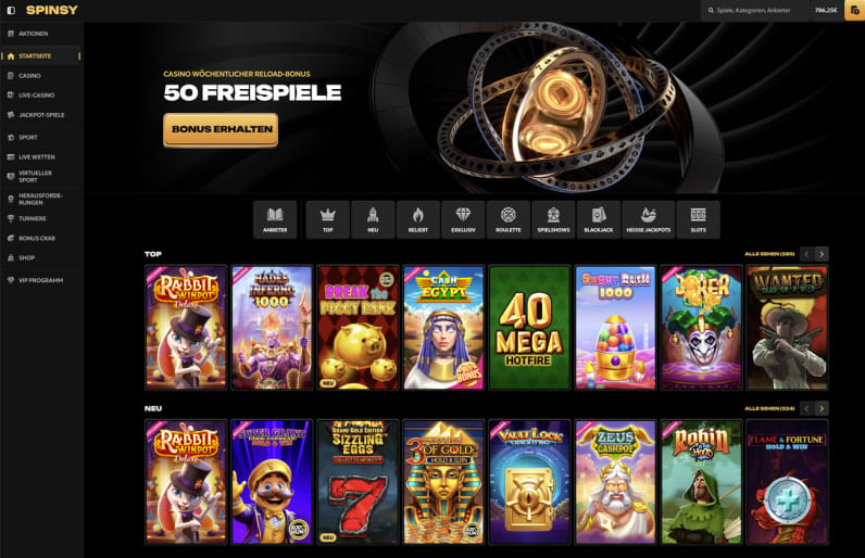 Spinsy Casino Start Image